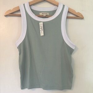 Madewell Brightside Rib Cutaway Crop Tank